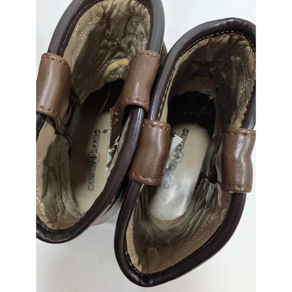 Canyon Trails Toddler Cowboy Boots Brown Faux Leather Sz 9M CT-101-BRN Excellent